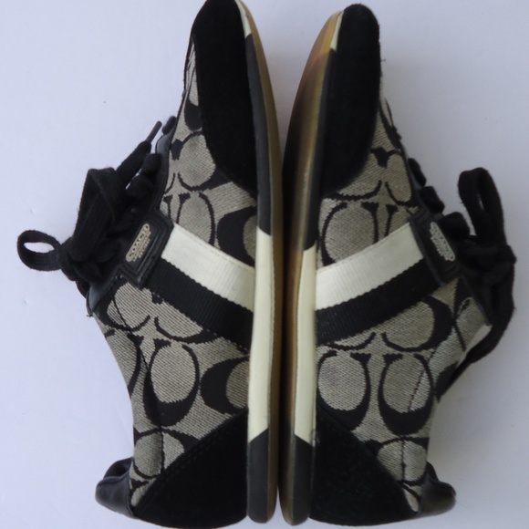 SIZE 5 M. COACH Joss ladies suede & canvas sneakers shoes. - Picture 6 of 8